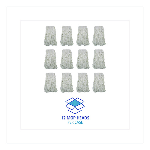 Boardwalk Cut-End Wet Mop Heads, Rayon, White, 12/Carton (RM03032S)