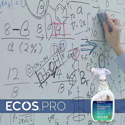 ECOS PRO Daily Whiteboard Cleaner, Free and Clear, 32 oz Spray Bottle, 6/Carton (PL98696CT)