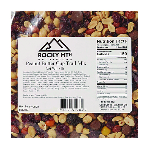 Mountain Manufacturing Peanut Butter Cup Roasted Trail Mix, 80 oz Bag, 4/Carton (CDA79283)