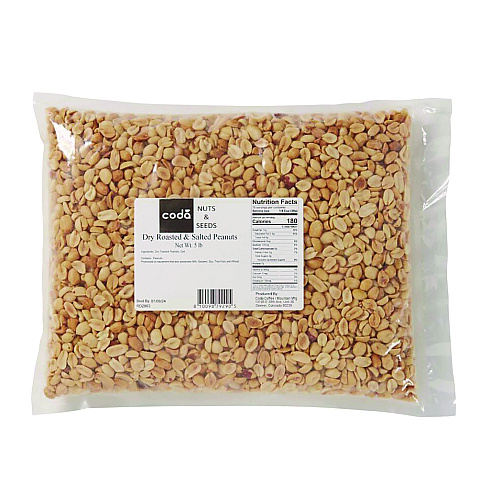 Mountain Manufacturing Dry Roasted and Salted Peanuts, Unshelled, 80 oz Bag, 4/Carton (CDA79290)