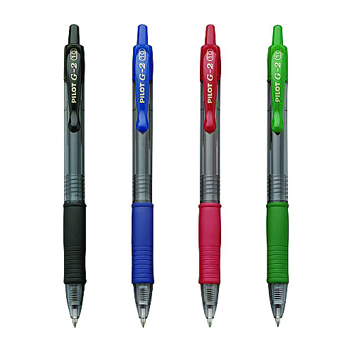 Pilot G2 Premium Gel Pen, Retractable, Bold 1 mm, Assorted Ink and Barrel Colors, 4/Pack (31255)