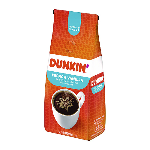 Dunkin Donuts French Vanilla Coffee, 12 oz Bag (00047)