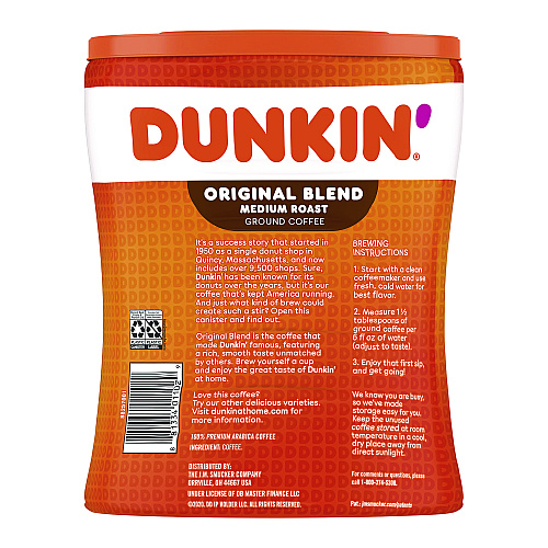 Dunkin Donuts Original Blend Coffee, 30 oz Canister (8133401102)