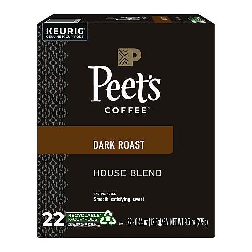 Peet's Coffee & Tea House Blend Coffee K-Cups, 22/Box (6546)