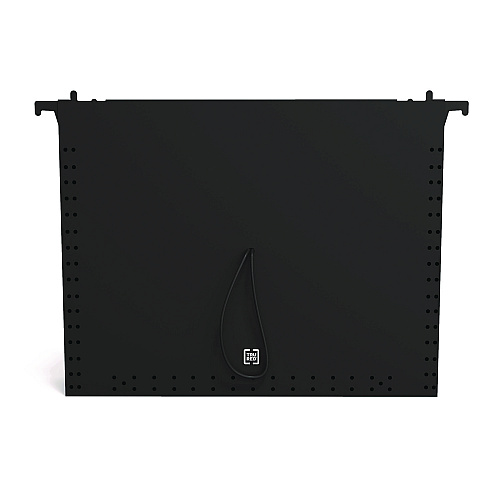 TRU RED Moisture-Resistant Hanging Pocket File, 7 Sections, 1/5-Cut Tabs, Letter Size, Black (653700)