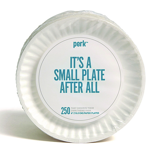 Perk Economy Paper Plates, 6" dia, White, 250/Pack, 4 Packs/Carton (519418)