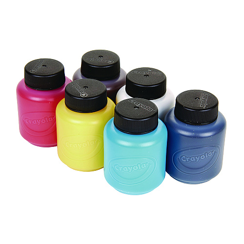 Crayola Acrylic Paint Set, Six Assorted Classic Colors, 2 oz Bottles, 6/Box (1388272)