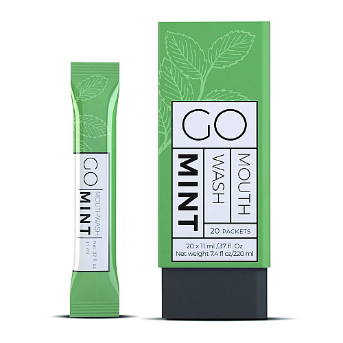 Go Mouthwash Individual Mouthwash Packets, Display Pack, Mint Flavor, 0.37 oz Packet, 20/Pack (MW20)