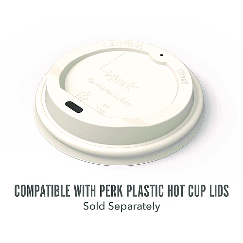 Perk Insulated Paper Cup, 10 oz, White/Teal, 40/Pack (59482)
