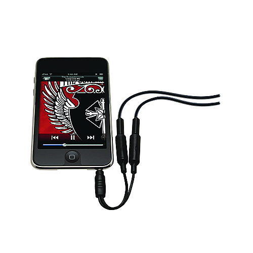 Scosche TuneShare 3.5 mm to 3.5 mm Audio Splitter, Black (IUHPS)