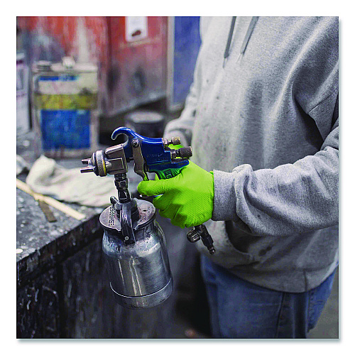 GloveWorks by AMMEX Heavy-Duty Industrial Nitrile Gloves, Powder-Free, XX-Large, 8 mil Thick, 9.5" Long, Green, 100/Box, 10 Boxes/Carton (GWGN49100CT)