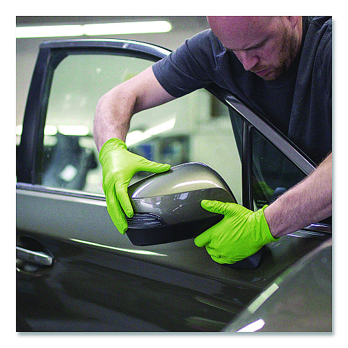 GloveWorks by AMMEX Heavy-Duty Industrial Nitrile Gloves, Powder-Free, XX-Large, 8 mil Thick, 9.5" Long, Green, 100/Box, 10 Boxes/Carton (GWGN49100CT)