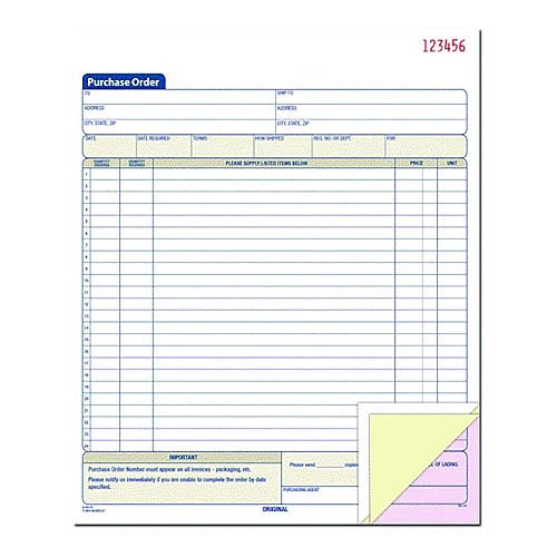Adams Multipart Purchase Order Pad, Three-Part Carbonless, 8.38 x 10.19, 50 Forms Total (TC8131)