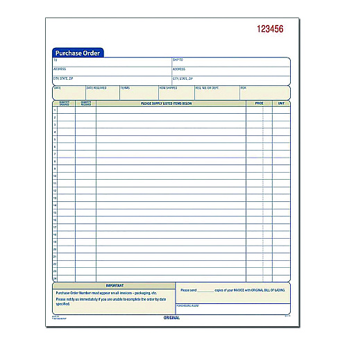 Adams Multipart Purchase Order Pad, Three-Part Carbonless, 8.38 x 10.19, 50 Forms Total (TC8131)