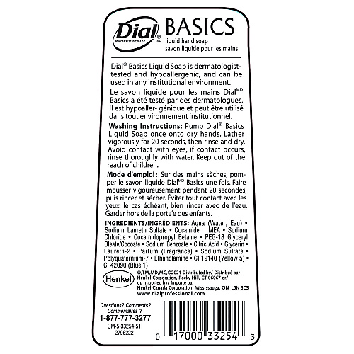 Dial Basics Liquid Hand Soap, Fresh Floral Scent, 7.5 oz Pump Bottle (06028)