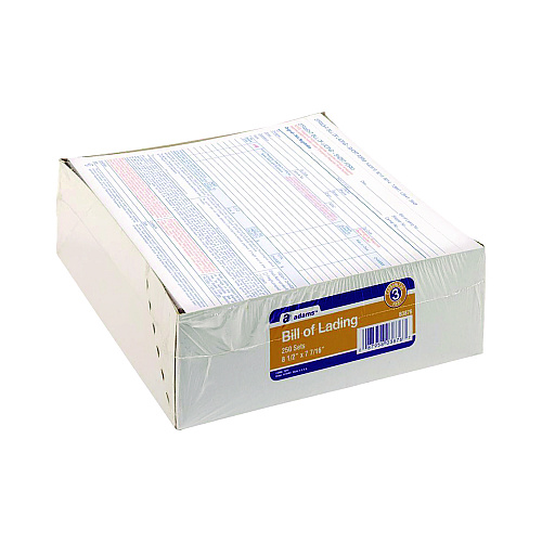 Adams Bill of Lading - Short Form for Up to Ten Articles, Three-Part Carbonless, 8.5 x 6.94, 250 Forms Total (B3876)