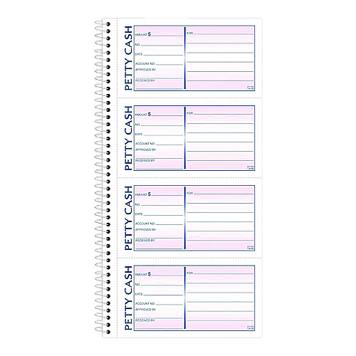 Adams Petty Cash Receipt Book, Two-Part Carbonless, 5 x 2.75, 4 Forms/Sheet, 200 Forms Total (SC1156)