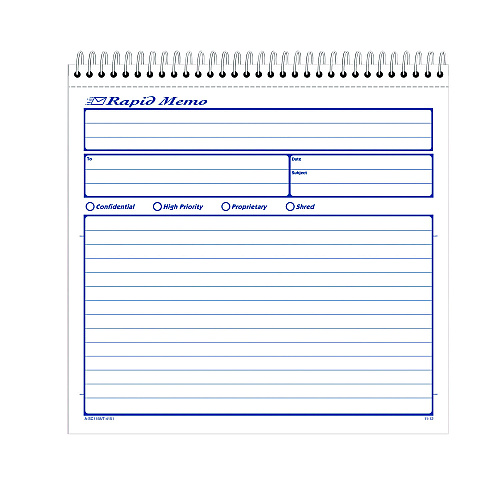 Adams Rapid Memo Pad, Two-Part Carbonless, 8.5 x 7.75, 50 Forms Total (SC1158)