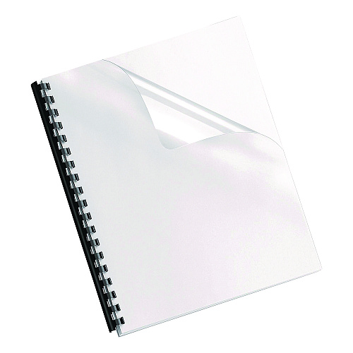 Fellowes Crystals Transparent Presentation Covers for Binding Systems, Unpunched, Clear, with Square Corners, 11 x 8.5, 25/Pack (52043)