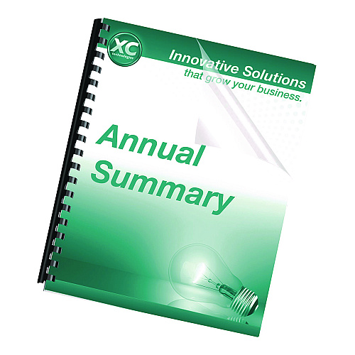 Fellowes Crystals Transparent Presentation Covers for Binding Systems, Unpunched, Clear, with Square Corners, 11 x 8.5, 25/Pack (52043)