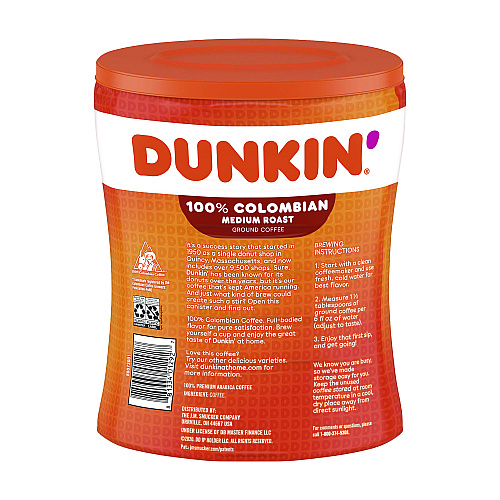 Dunkin Donuts Columbian Coffee, 27.05 oz Canister (8133401292)