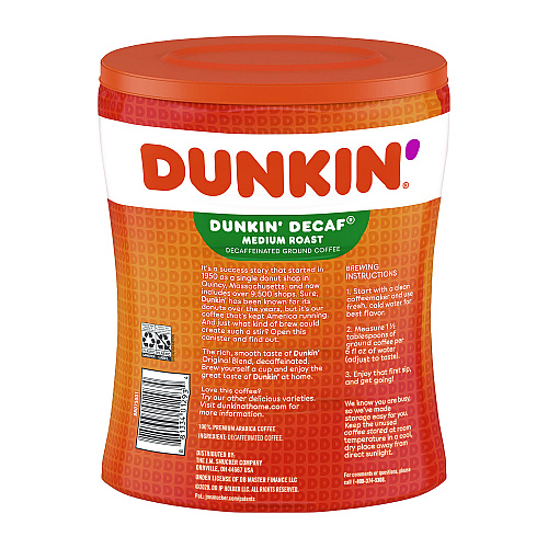 Dunkin Donuts Original Blend Decaf Coffee, 30 oz Canister (8133401293)