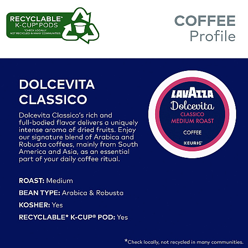 Lavazza Classico Coffee K-Cups, 22/Box (6001)