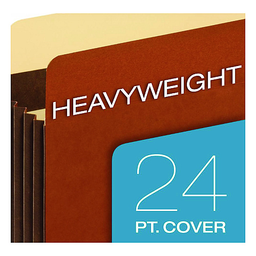 Pendaflex Tyvek Heavy-Duty Reinforced File Pockets, 3.5" Expansion, Letter Size, Redrope, 10/Box (C1524EHD10)