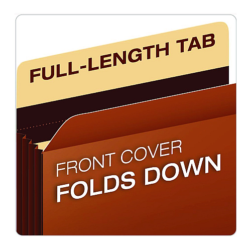 Pendaflex Tyvek Heavy-Duty Reinforced File Pockets, 3.5" Expansion, Letter Size, Redrope, 10/Box (C1524EHD10)