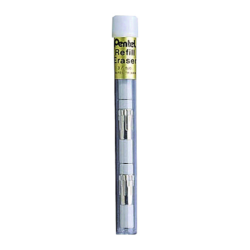 Pentel Eraser Refills for Sharp Kerry/EnerGize-X/Wow Pencil/Gizmo/Cushi/Hot Shots/Technica-X, White, 4/Tube, 3 Tubes/Pack (Z21BP3K6)