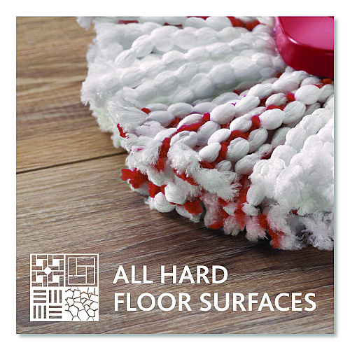 O-Cedar EZWring Deep Clean Refill, Patented Microfiber, Custom Size for EZ Wring Mop Systems, Red/White, 4/Carton (170500CT)