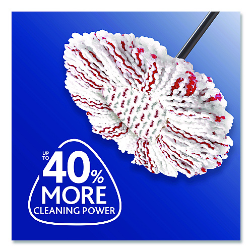 O-Cedar EZWring Deep Clean Refill, Patented Microfiber, Custom Size for EZ Wring Mop Systems, Red/White, 4/Carton (170500CT)