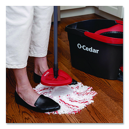 O-Cedar EZWring Deep Clean Refill, Patented Microfiber, Custom Size for EZ Wring Mop Systems, Red/White, 4/Carton (170500CT)