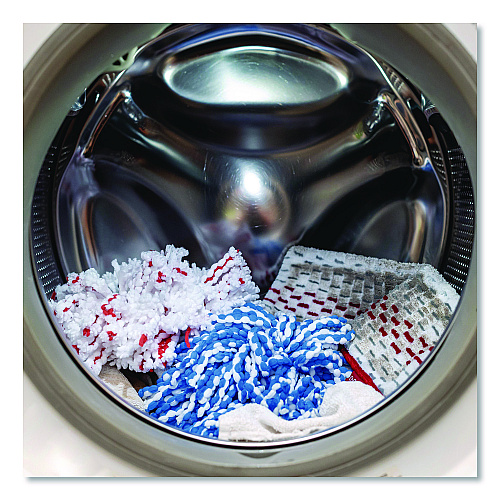O-Cedar Rinse Clean Refill, Microfiber, Custom Size for Rinse Clean Mop System, Blue/White, 2/Pack, 6 Packs/Carton (172092CT)