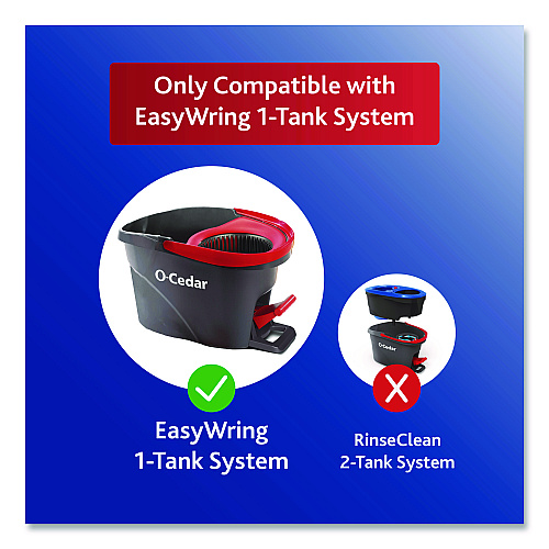 O-Cedar EZWring Spin Mop Refill, Patented Microfiber, Custom Size for EZ Wring Mop Systems, White, 2/Pack, 4 Packs/Carton (172385CT)