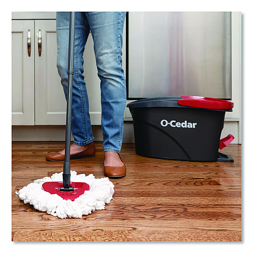 O-Cedar EZWring Spin Mop Refill, Patented Microfiber, Custom Size for EZ Wring Mop Systems, White, 2/Pack, 4 Packs/Carton (172385CT)