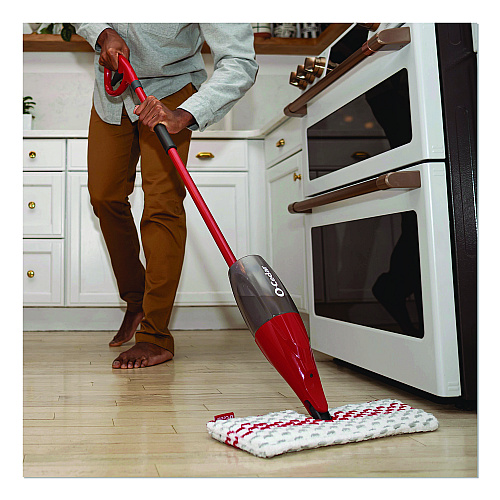 O-Cedar ProMist MAX Refill, Microfiber, Custom Size for ProMist Mop System, Red/White/Gray, 4/Carton (173579CT)
