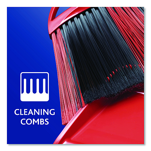O-Cedar One Sweep Broom with Dustpan, 53.88" Handle, Red/Black/Gray (175073EA)