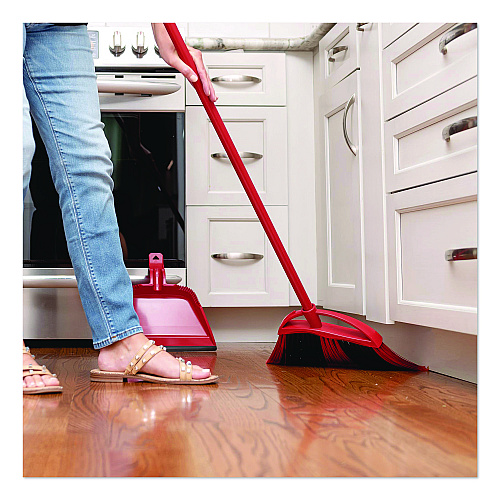 O-Cedar One Sweep Broom with Dustpan, 53.88" Handle, Red/Black/Gray (175073EA)