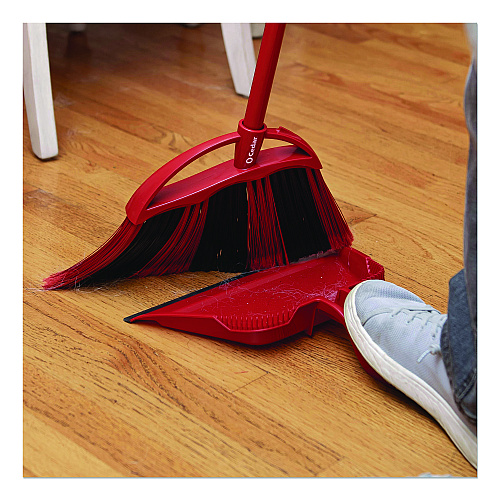 O-Cedar One Sweep Broom with Dustpan, 53.88" Handle, Red/Black/Gray (175073EA)