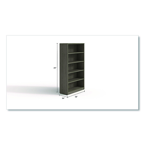 Alera Seville Bookcase, Five-Shelf, 36w x 14d x 65h, Walnut (SVBC6536WA)