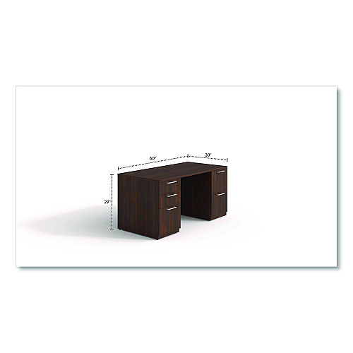 Alera Seville Series Double Pedestal Desk, 60" x 30" x 29", Mahogany (SVDP6030MY)