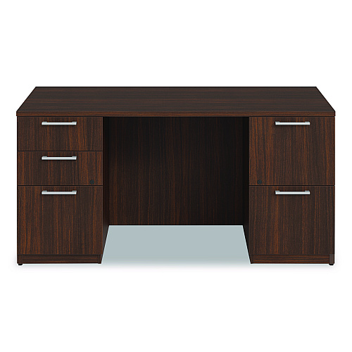 Alera Seville Series Double Pedestal Desk, 60" x 30" x 29", Mahogany (SVDP6030MY)