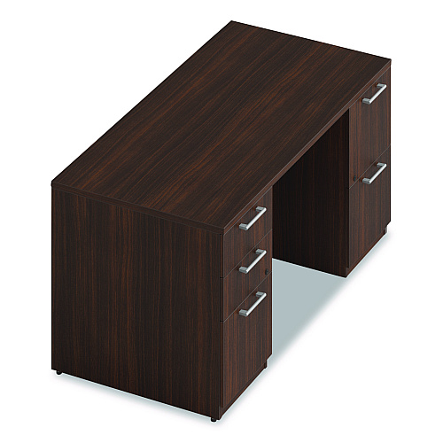 Alera Seville Series Double Pedestal Desk, 60" x 30" x 29", Mahogany (SVDP6030MY)
