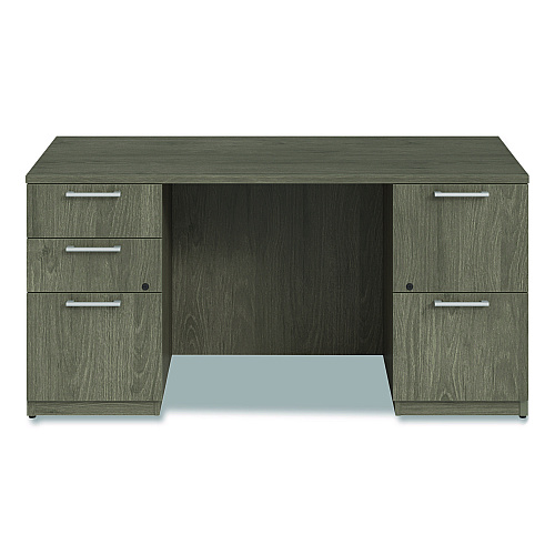 Alera Seville Series Double Pedestal Desk, 60" x 30" x 29", Walnut (SVDP6030WA)