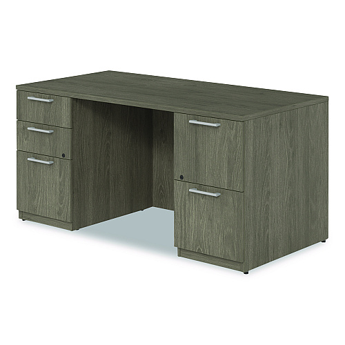 Alera Seville Series Double Pedestal Desk, 60" x 30" x 29", Walnut (SVDP6030WA)