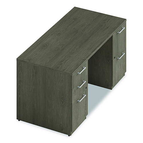 Alera Seville Series Double Pedestal Desk, 60" x 30" x 29", Walnut (SVDP6030WA)