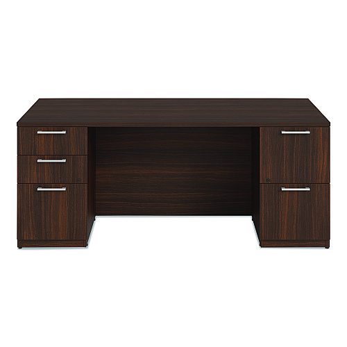 Alera Seville Series Double Pedestal Desk, 72" x 36" x 29", Mahogany (SVDP7236MY)
