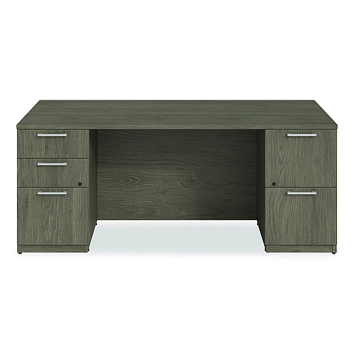 Alera Seville Series Double Pedestal Desk, 72" x 36" x 29", Walnut (SVDP7236WA)
