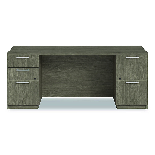 Alera Seville Series Double Pedestal Credenza, 72w x 24d x 29h, Walnut (SVDPC7224WA)